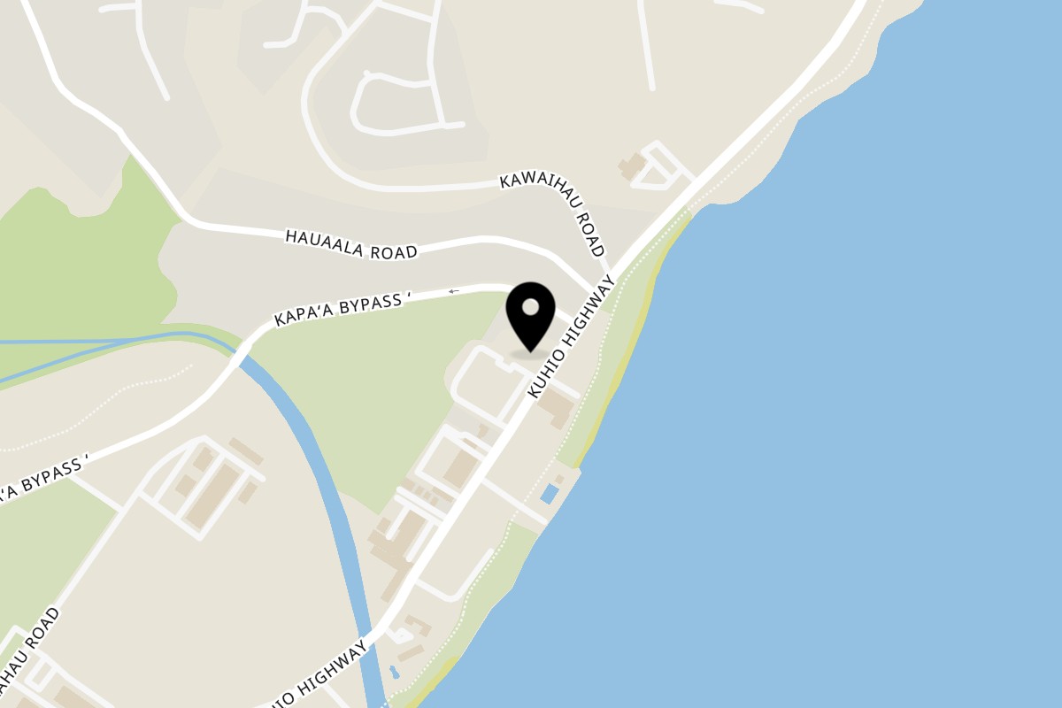 Map showing the location of 8E88 Thai & Poké on 4-1639 Kuhio Hwy in Kapaʻa